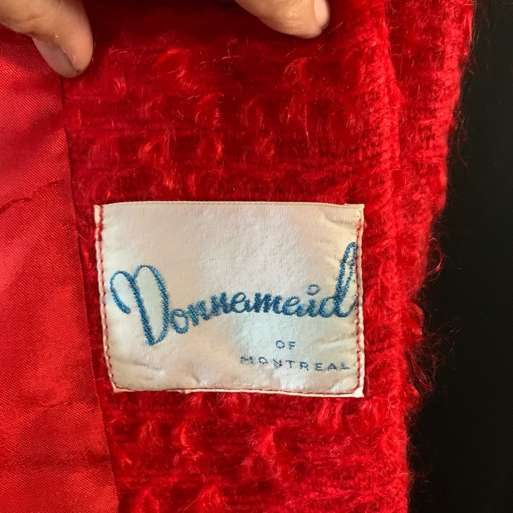 Vibrant Red Teddy Jacket - True Vintage - Picture 2 of 8